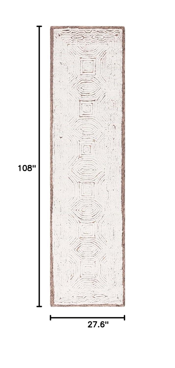 Abstract ABT575 Handmade Indoor Runner - Beige/Ivory - 2'-3"x9' - Safavieh