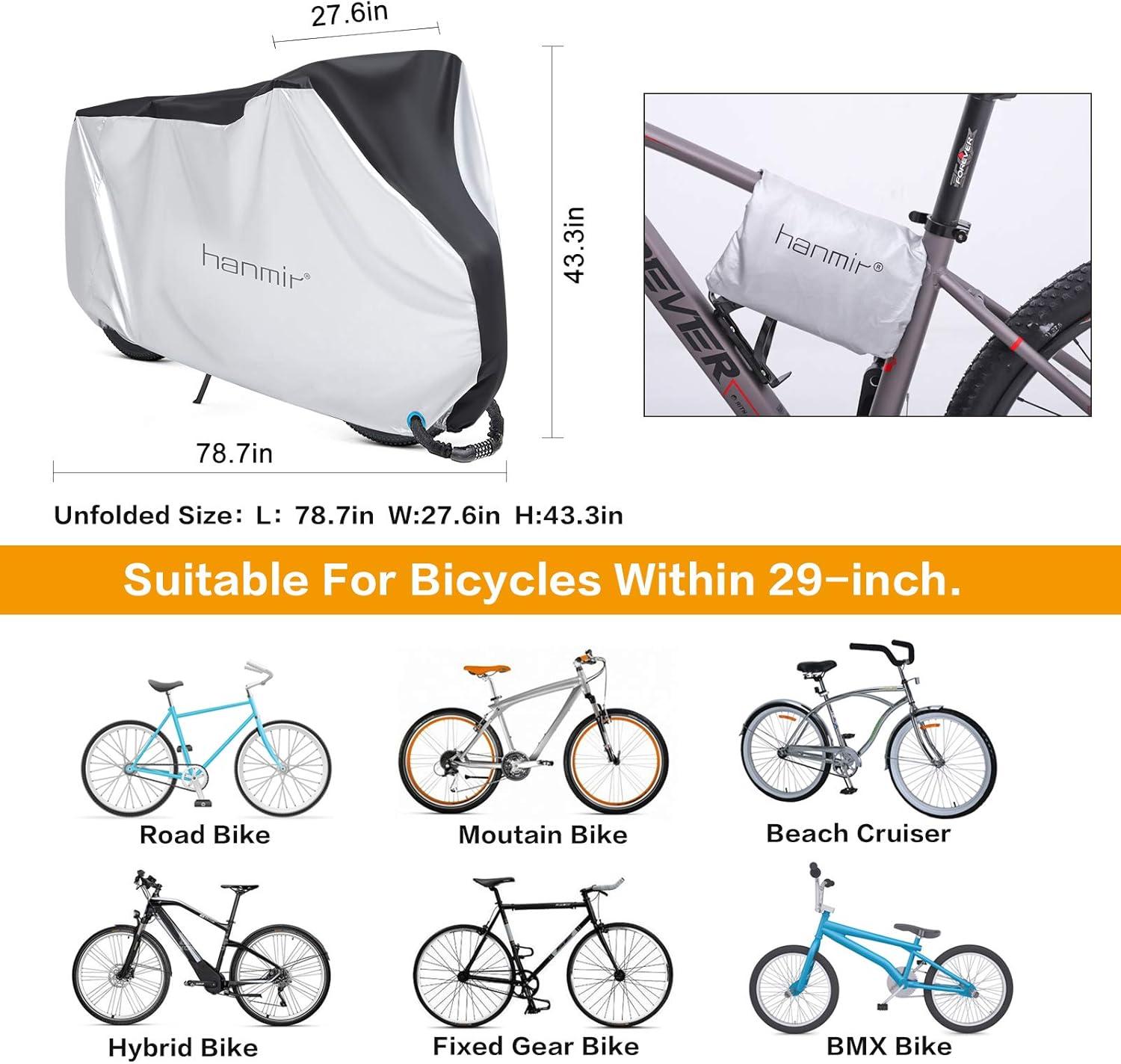 Bike Cover,Waterproof Outdoor Bicycle Cover Anti Dust Rain Snow UV, Bike Rain Cover for Mountain, Road & Heavy Duty Bikes with Lock Holes & Storage Bag