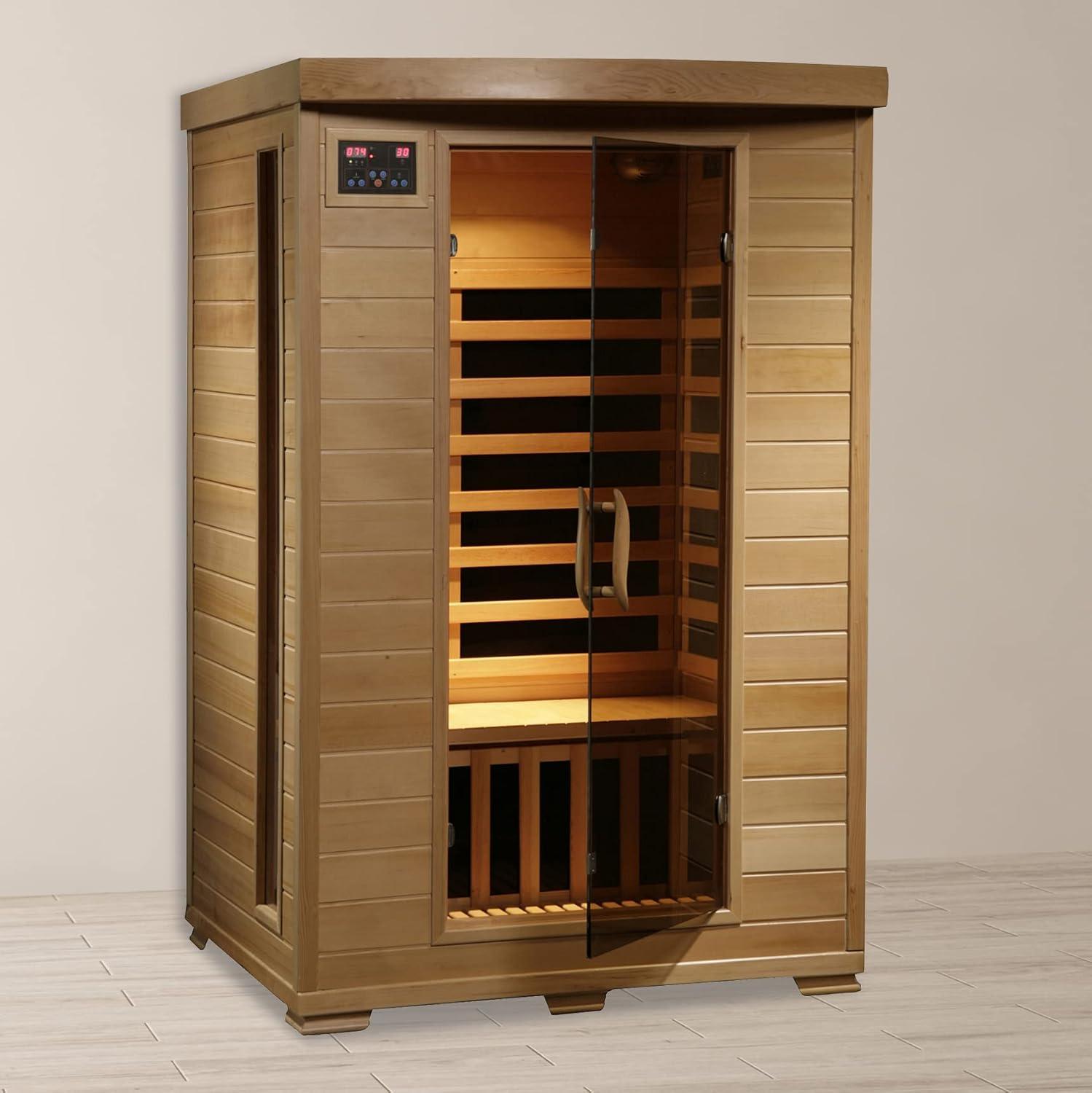 Heat Wave 2-Person Hemlock Infrared Sauna with 6 Carbon Heaters