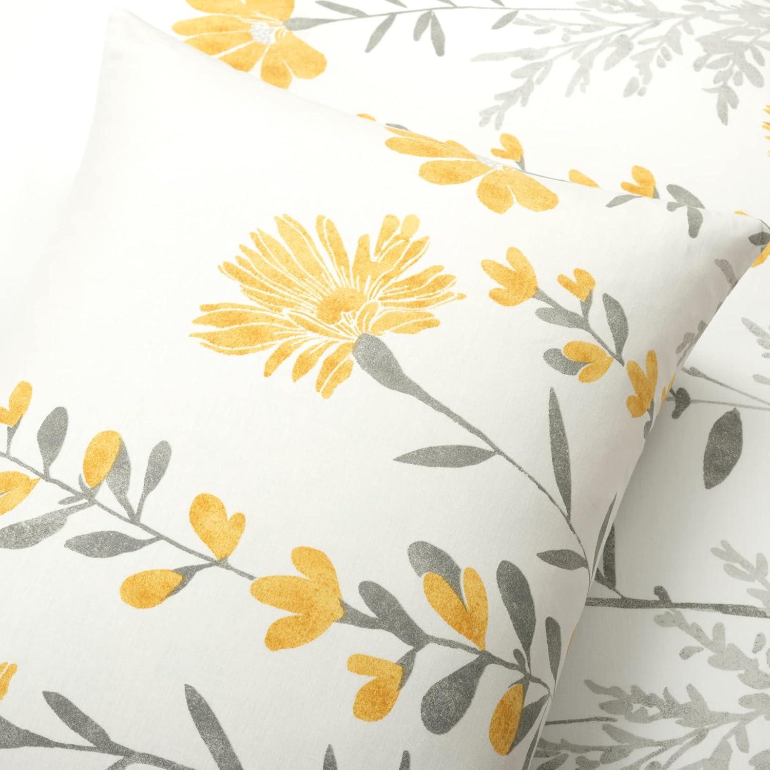 Lush Decor Yellow/Gray Cotton 3 Piece Duvet Cover Set