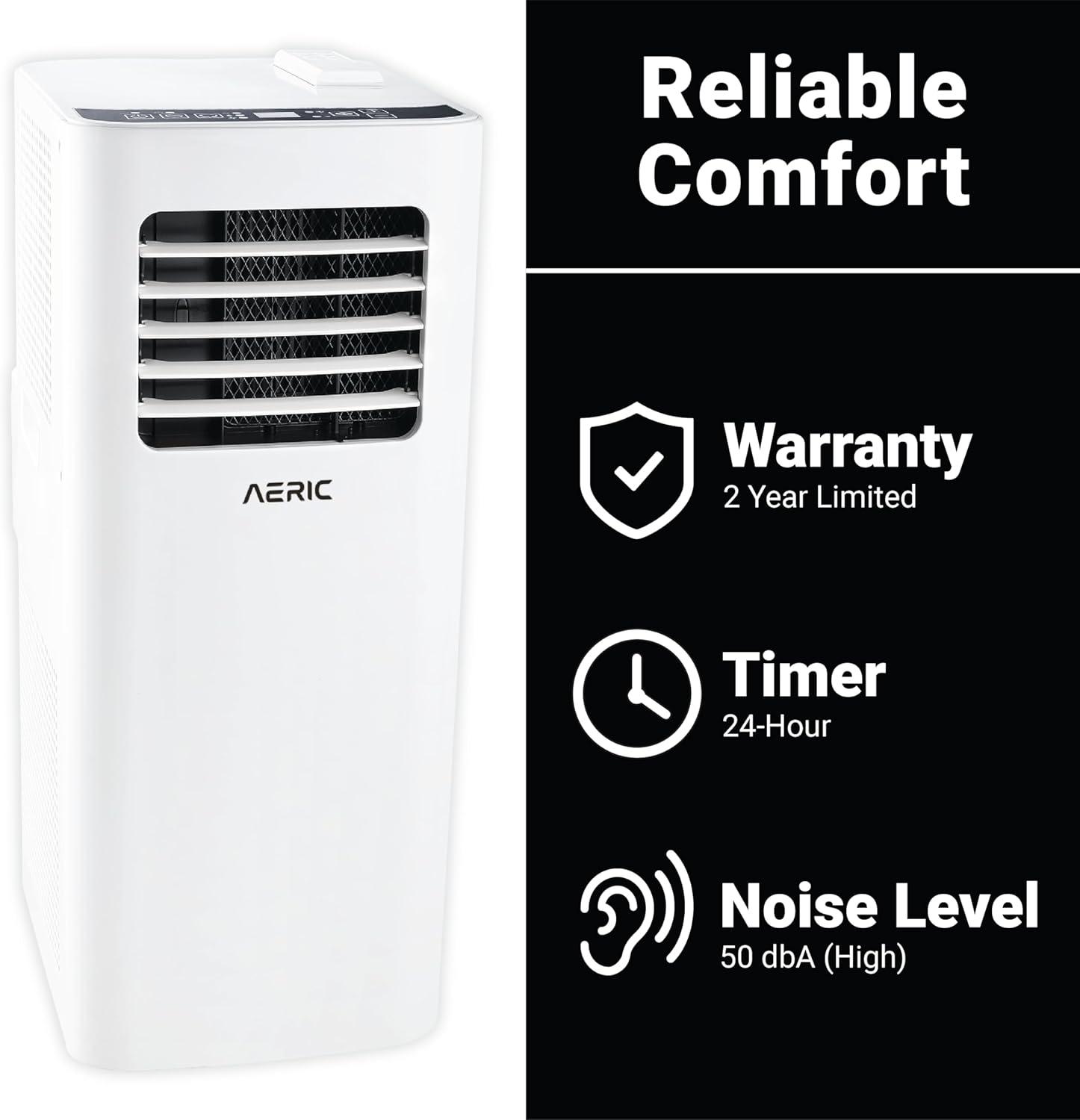 Aeric 5,500 BTU SACC (9,000 BTU ASHRAE) Portable Air Conditioner with Dehumidifier,400 Sq. Ft.