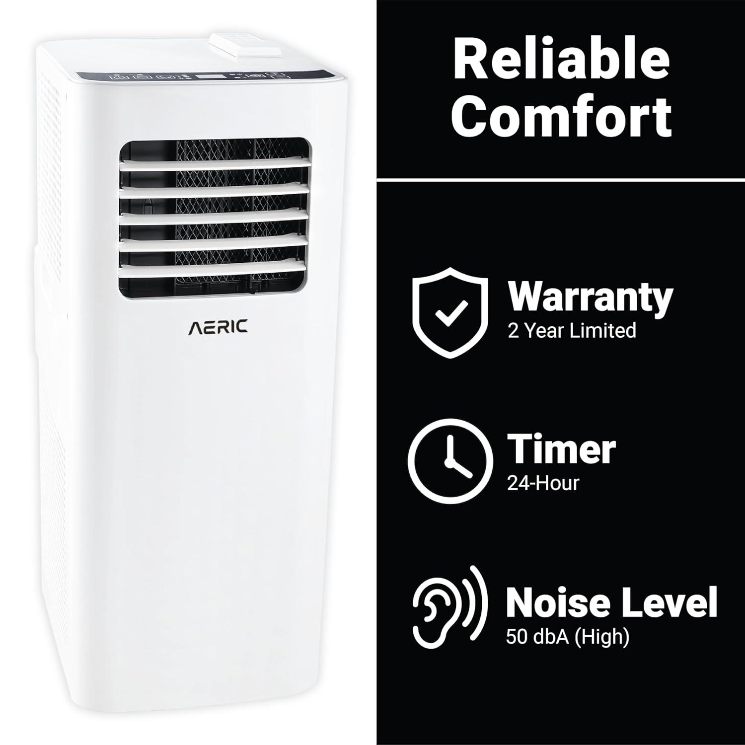 Aeric 5,500 BTU SACC (9,000 BTU ASHRAE) Portable Air Conditioner with Dehumidifier,400 Sq. Ft.