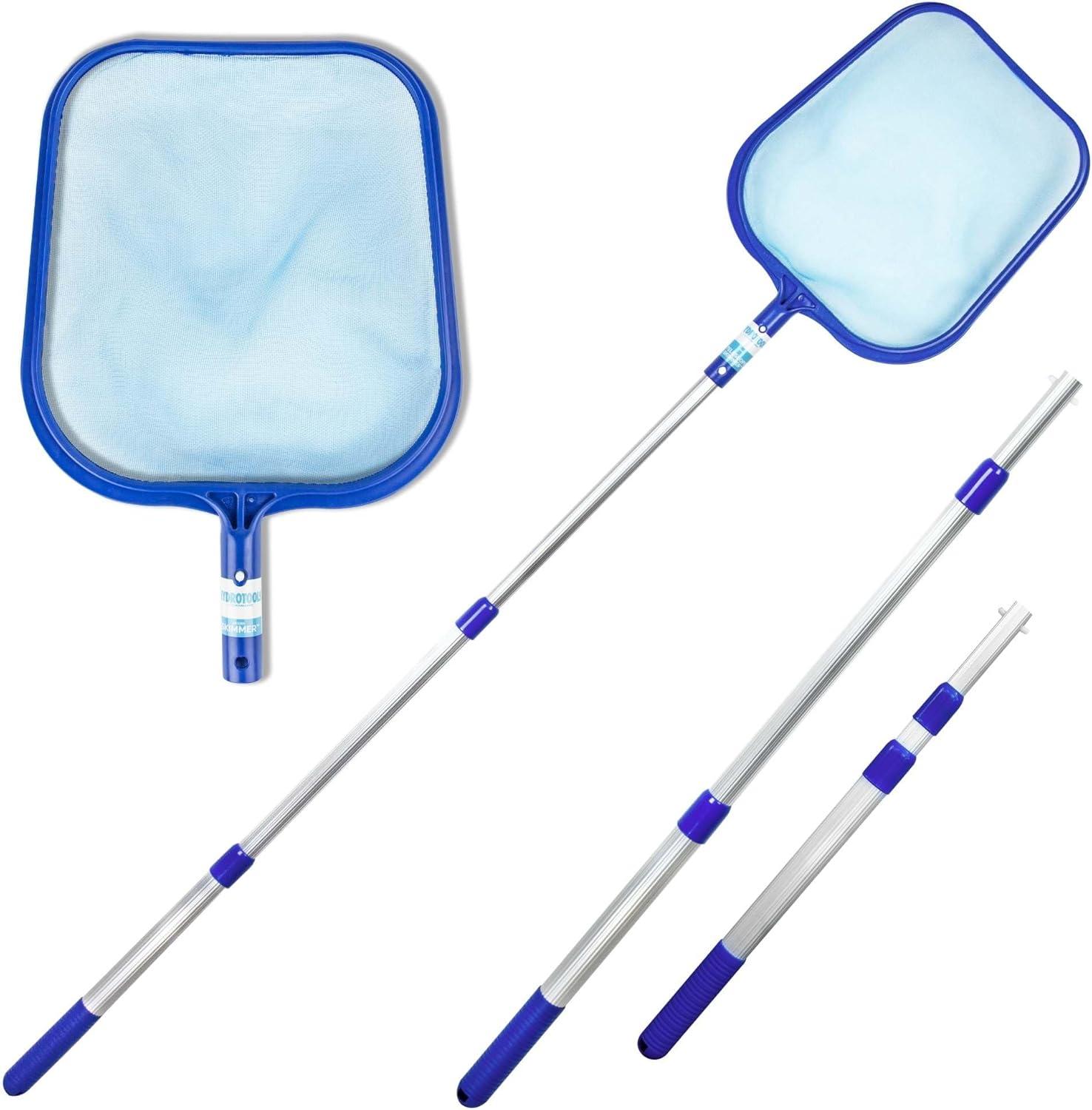 Swimline Lightweight Leaf Skimmer Swimming Pool and Spa Maintenance Net with 24" to 48" Adjustable Aluminum Telescoping Pole