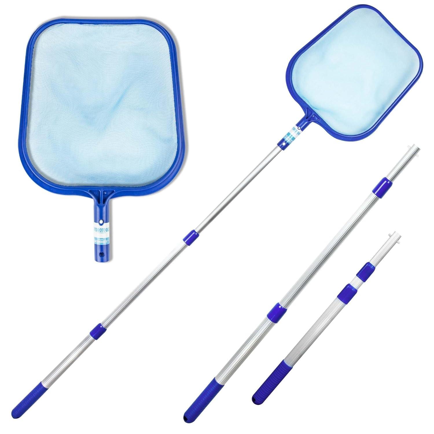 Swimline Lightweight Leaf Skimmer Swimming Pool and Spa Maintenance Net with 24" to 48" Adjustable Aluminum Telescoping Pole