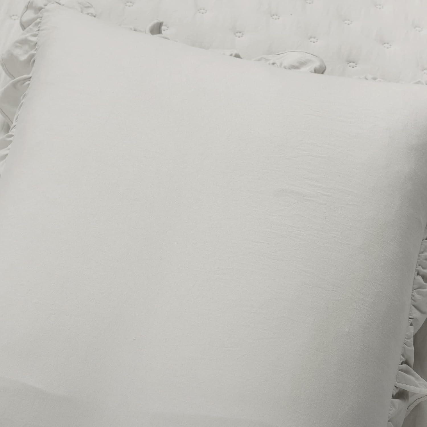 Lush Decor Reyna Ruffle Microfiber Reversible 3 Piece Quilt Set (Set of 3)