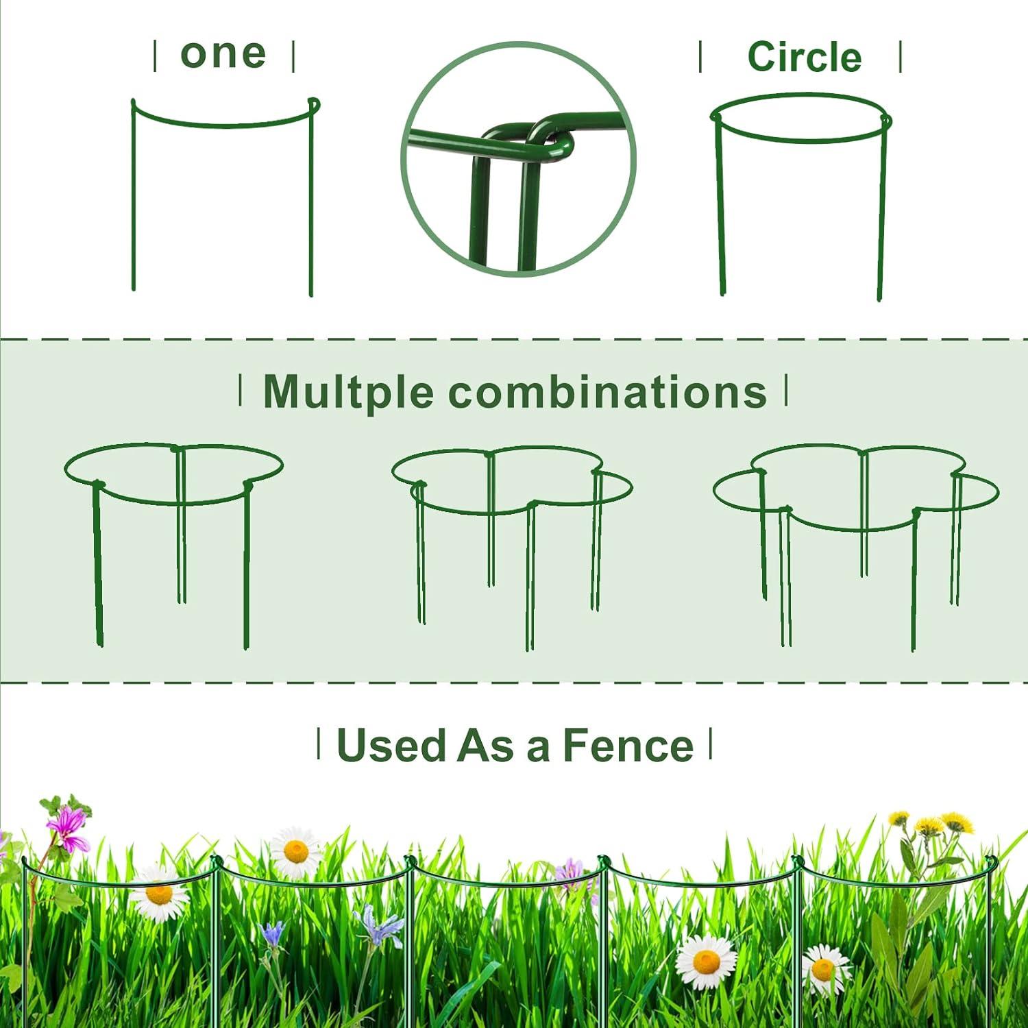 LEOBRO Plant Support Stakes, 6PCS Plant Stakes, Plant Support, Garden Stakes, Peony Cages and Supports, Plant Supports for Outdoor Plants, Monstera Tomato Hydrangea Support Cage, 9.8" W x 15.7" H C48