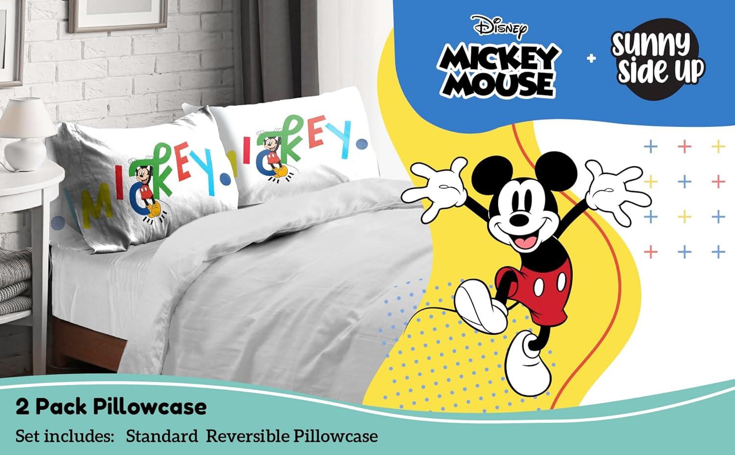 Mickey Mouse Kids Reversible Microfiber Pillowcases Set