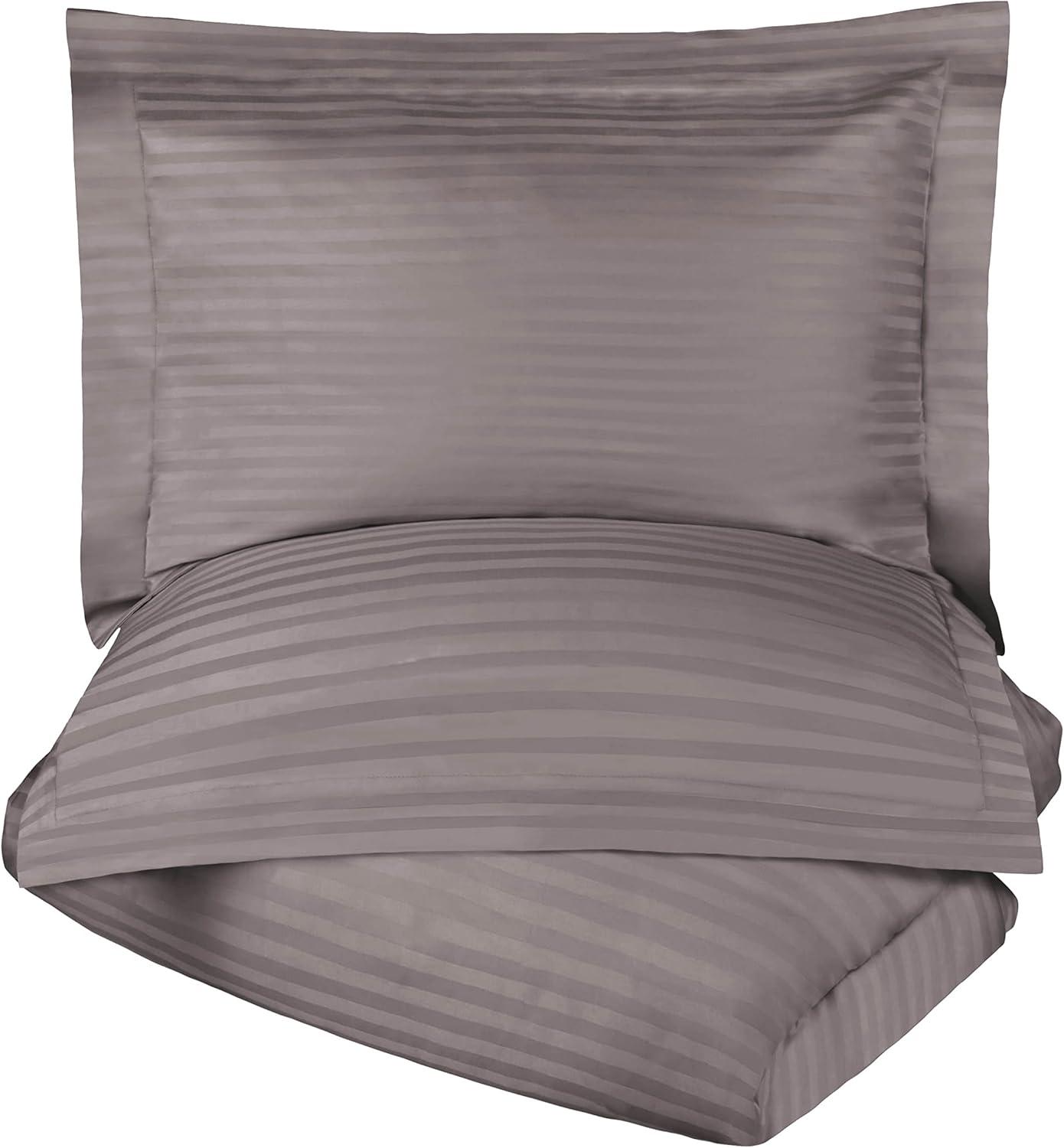 100% Egyptian-Quality Cotton Traditional Sateen Striped Luxor Treasures Duvet Cover Set