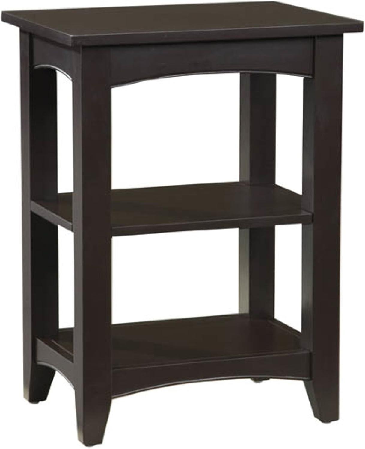 Alaterre Furniture Shaker Cottage 2-Shelf End Table, Chocolate Finish