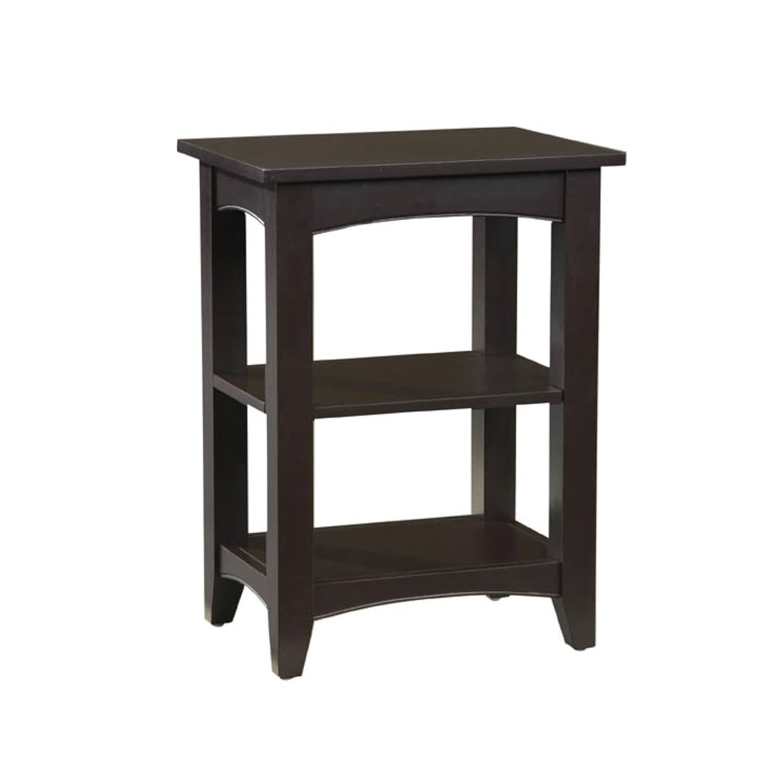 Alaterre Furniture Shaker Cottage 2-Shelf End Table, Chocolate Finish