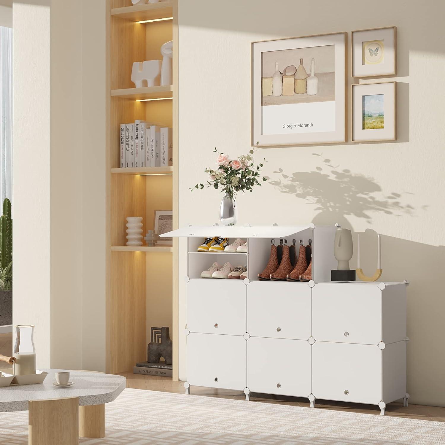 8 Cubes Shoe Organizer With Doors