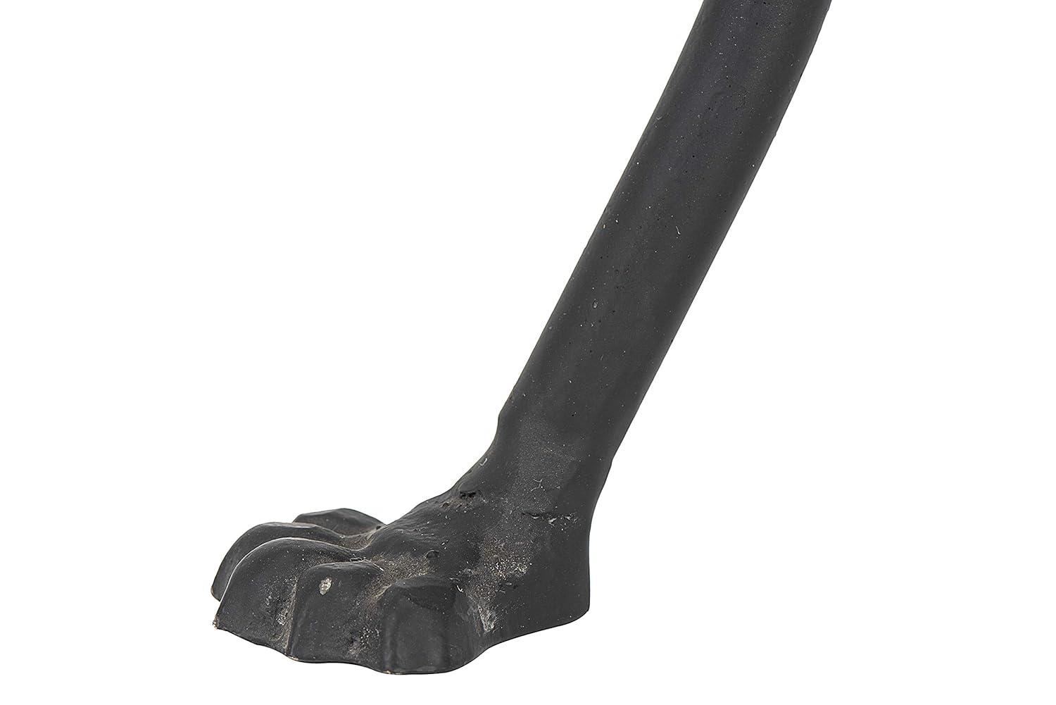 Storied Home Round Metal Side Accent Table with Claw Feet Black: Antique Drum Style, Bedside Use, Nesting Feature