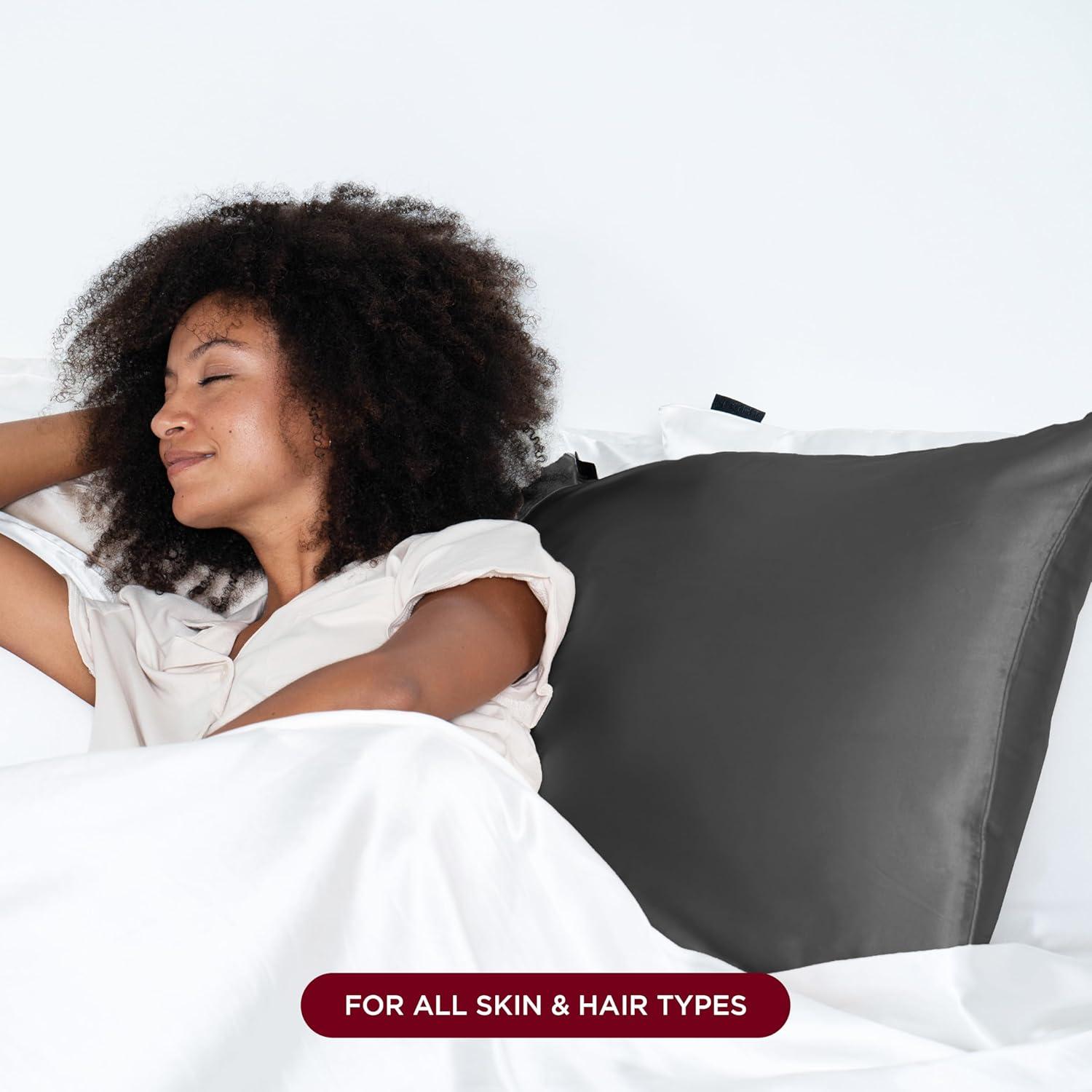 Discover Night LLC NIGHT Silk Washable Pillowcase - Luxury Mulberry Silk Pillow Covers for Skin and Hair Silver - King