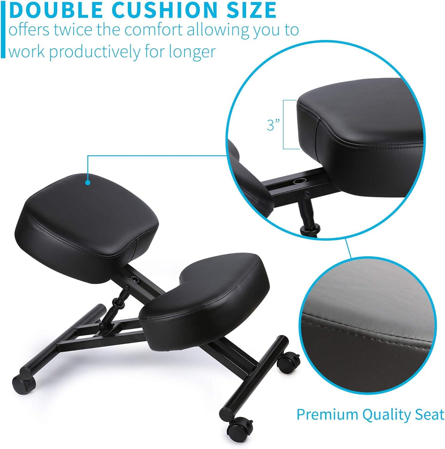 Modern Ergonomic Kneeling Office Chair with Comfort Foam Cushions, Black