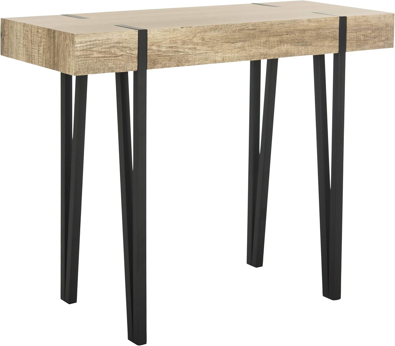 Alyssa Rustic Brown and Black Wood Metal Console Table