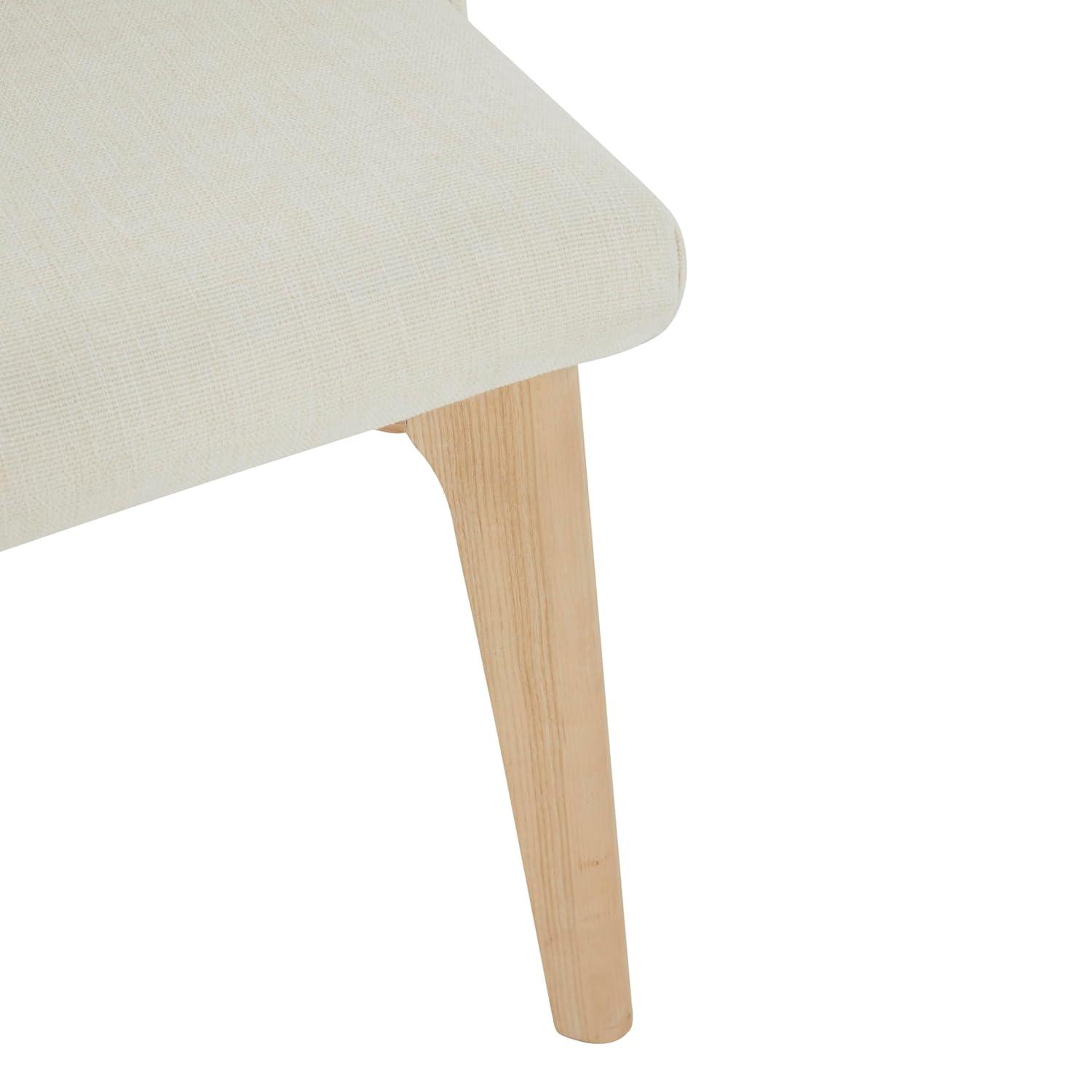 SAFAVIEH Couture Rowland Mid-Century Linen Solid Dining Chair, Ivory/Natural