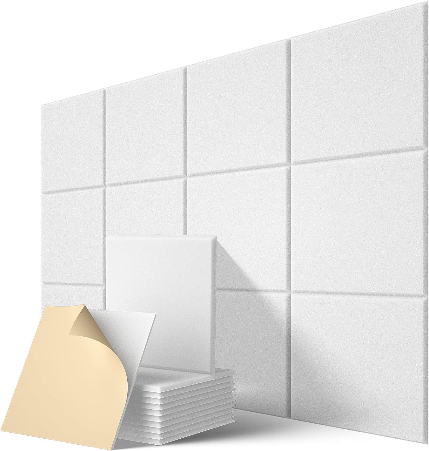 Self-adhesive Acoustic Panels 12 Pack,12 X 12 X 0.4 Inch Sound Proof Padding,sound Absorbing Panel