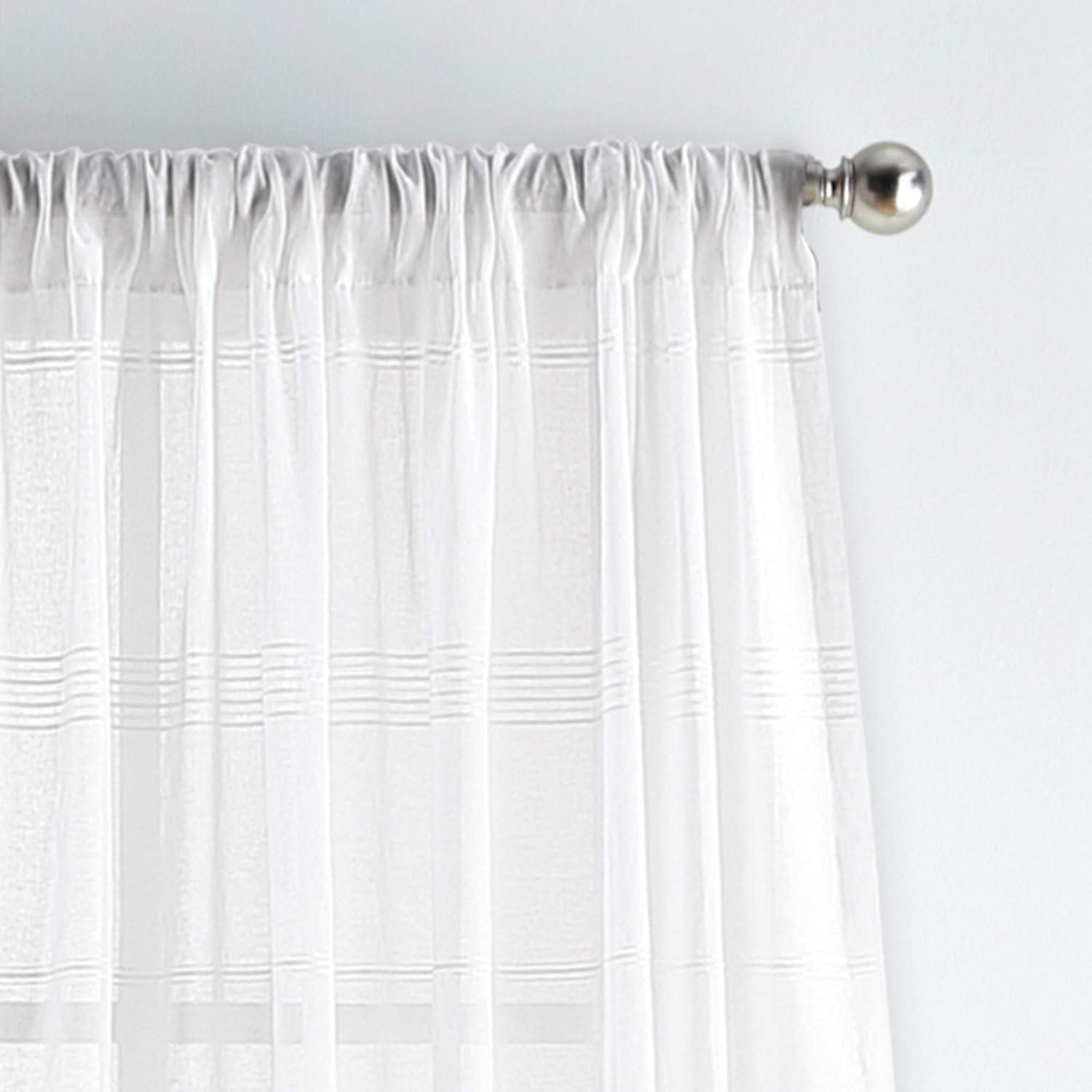 Delicate Striped Rod Pocket Curtain Panels