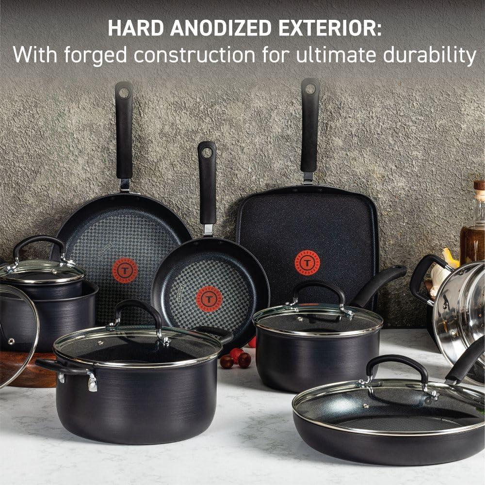 Ultimate Hard Anodized Non-Stick 14 Piece Cookware Set, Black