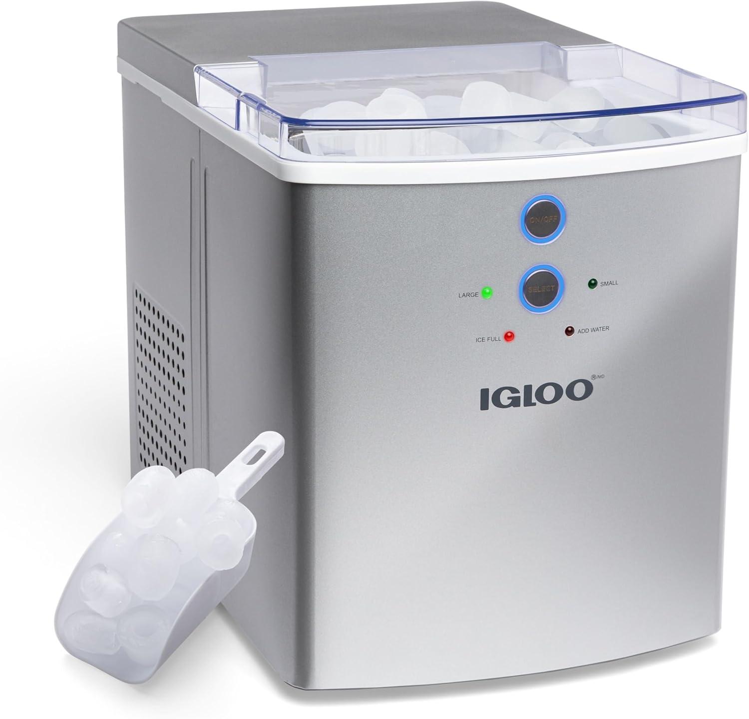Igloo Igloo Premium Countertop Ice Maker Machine, 33 lbs. in 24 hrs. with Ice Scoop and Basket