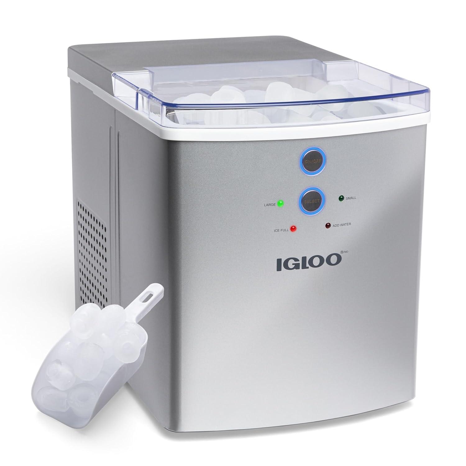 Igloo Igloo Premium Countertop Ice Maker Machine, 33 lbs. in 24 hrs. with Ice Scoop and Basket