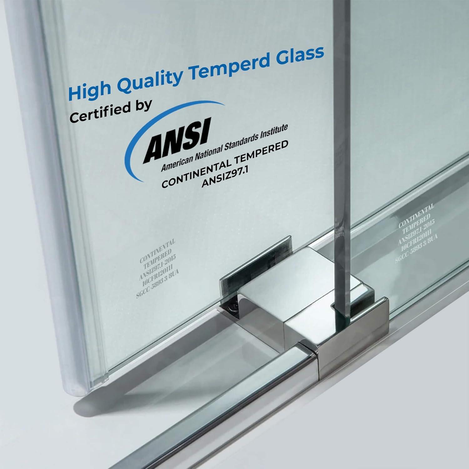 Frameless Single Sliding Shower Door 5/16" Thick Glass 60 X 72