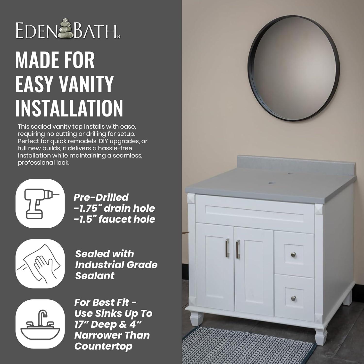 Eden Terrazzo 31'' Stone Single Bathroom Vanity Top