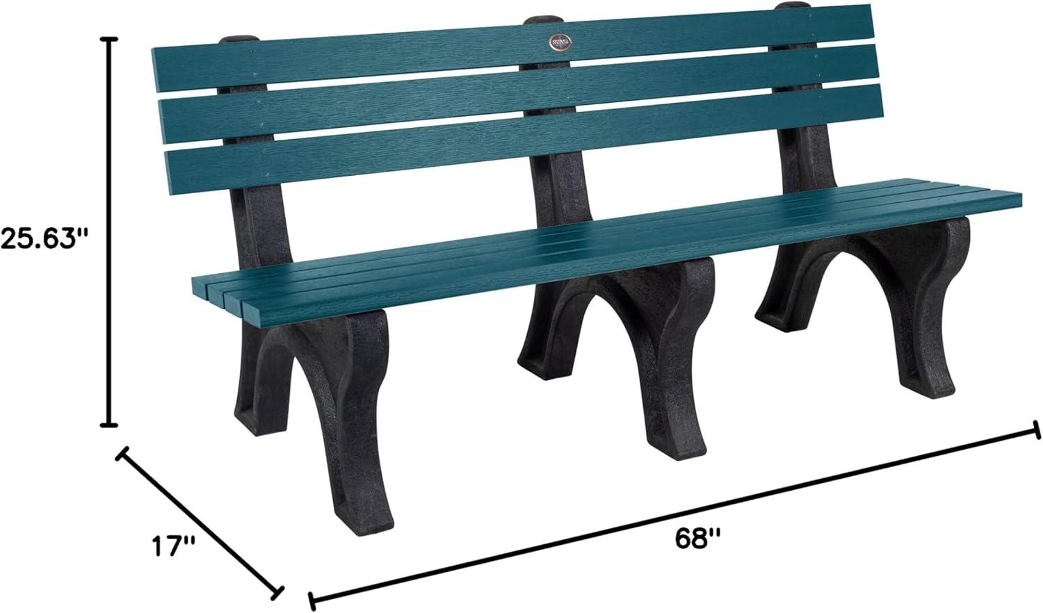 highwood Aurora Traditional 6 ft Commercial Park Bench Nantucket Blue
