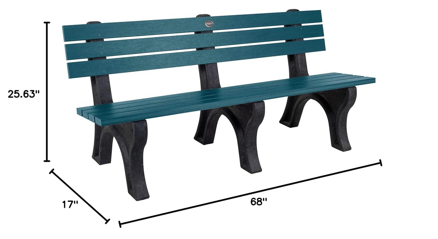 highwood Aurora Traditional 6 ft Commercial Park Bench Nantucket Blue