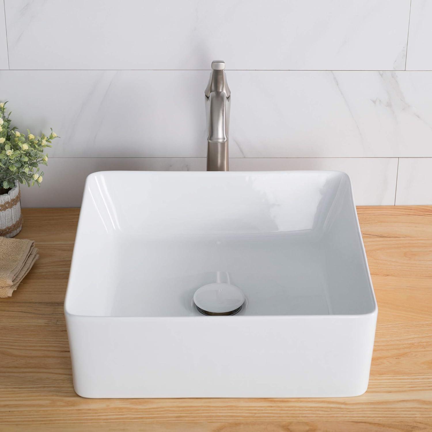 Thin ceramics Square Vessel Bathroom Sink