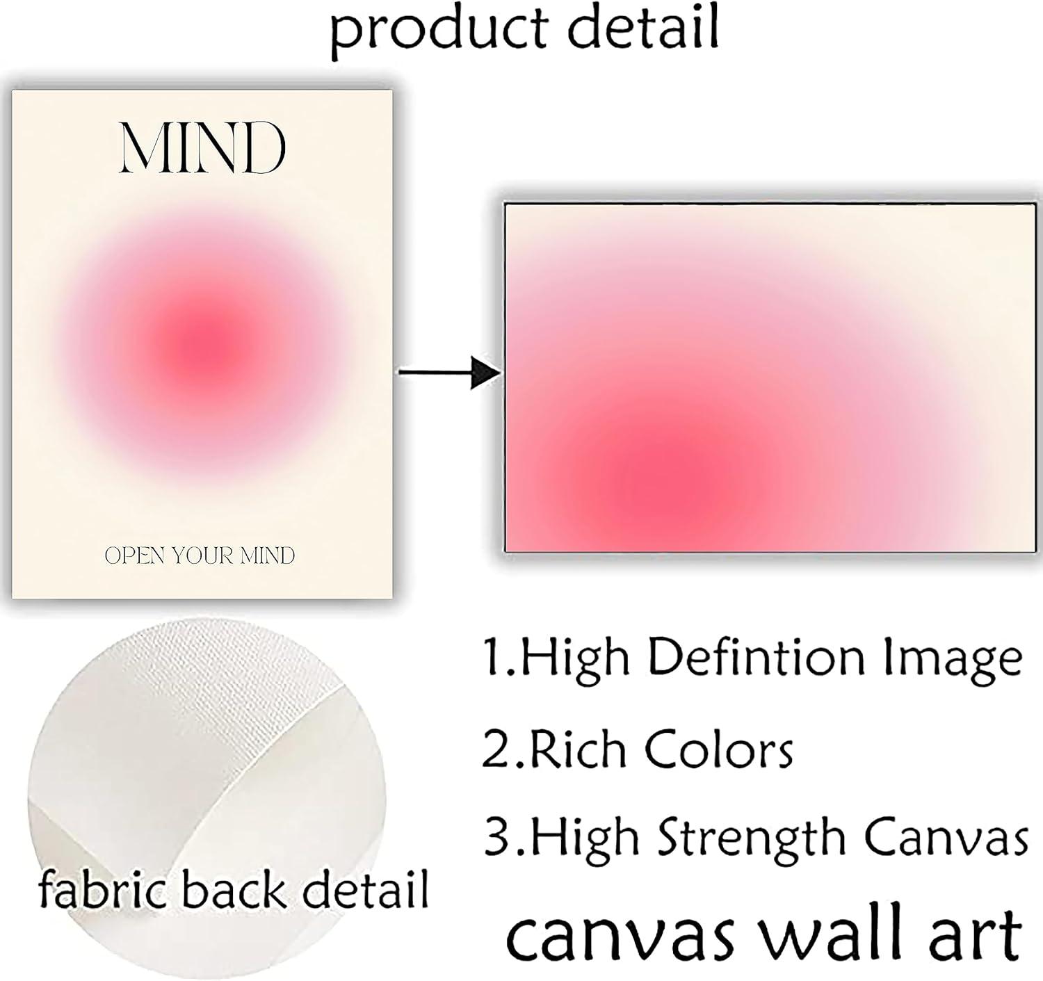 AXXPosters-Mind Body Soul Print Positive Aura Energy Poster Trendy Gradient Spiritual Wall Art Canvas Painting Aesthetic Posters for Room Home Decor 16*24*3 Un (Mind Heart Soul, 16*24 Un)