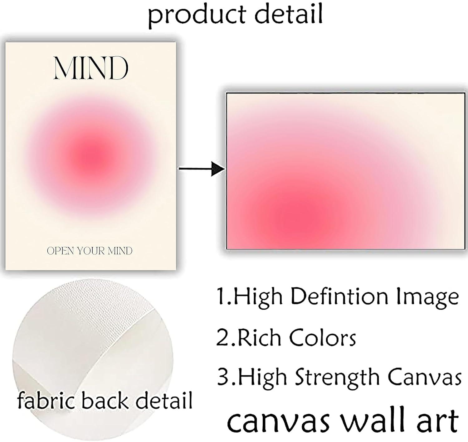 AXXPosters-Mind Body Soul Print Positive Aura Energy Poster Trendy Gradient Spiritual Wall Art Canvas Painting Aesthetic Posters for Room Home Decor 16*24*3 Un (Mind Heart Soul, 16*24 Un)