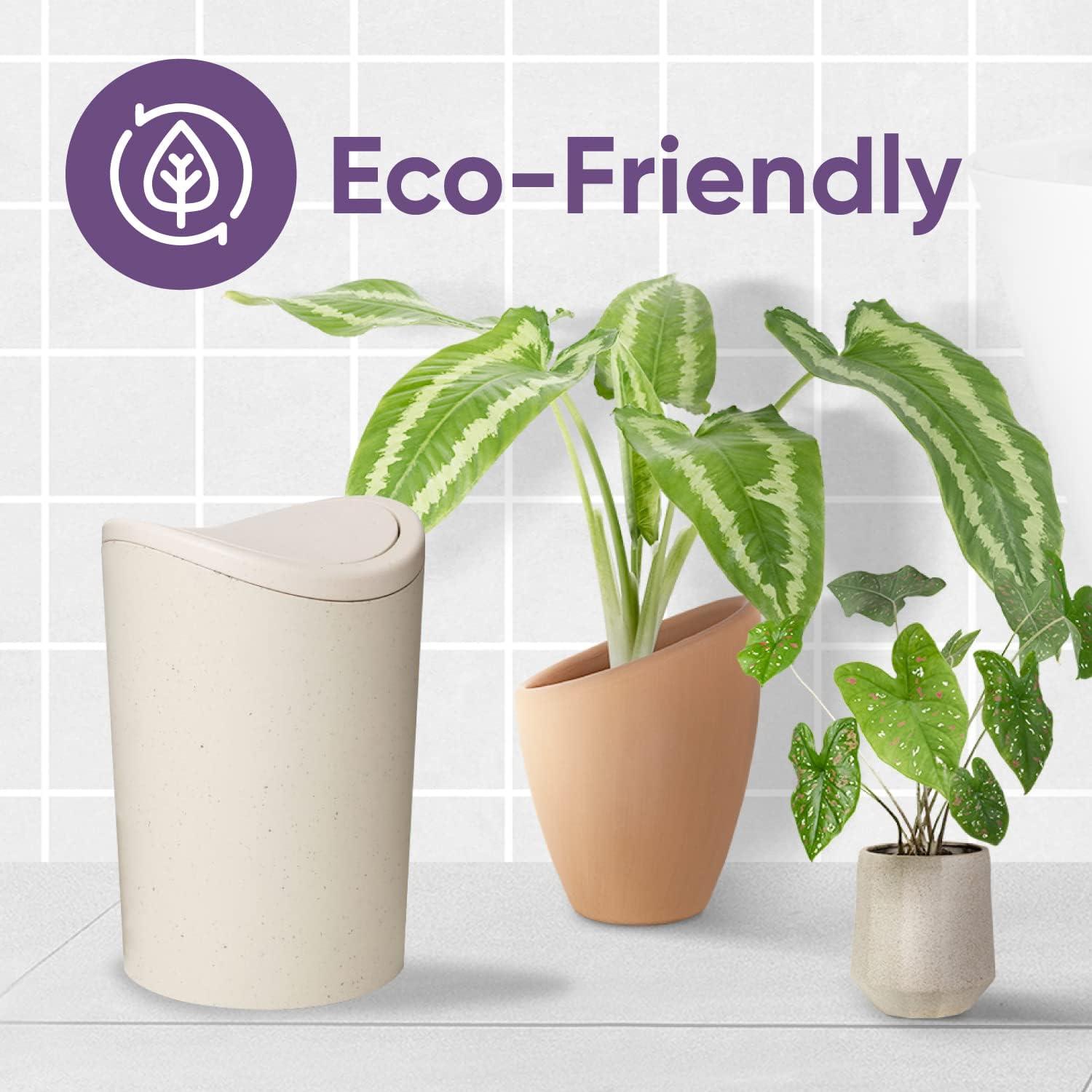 Ecohome Off-White Plastic Pedal Trash Can with Swing Lid