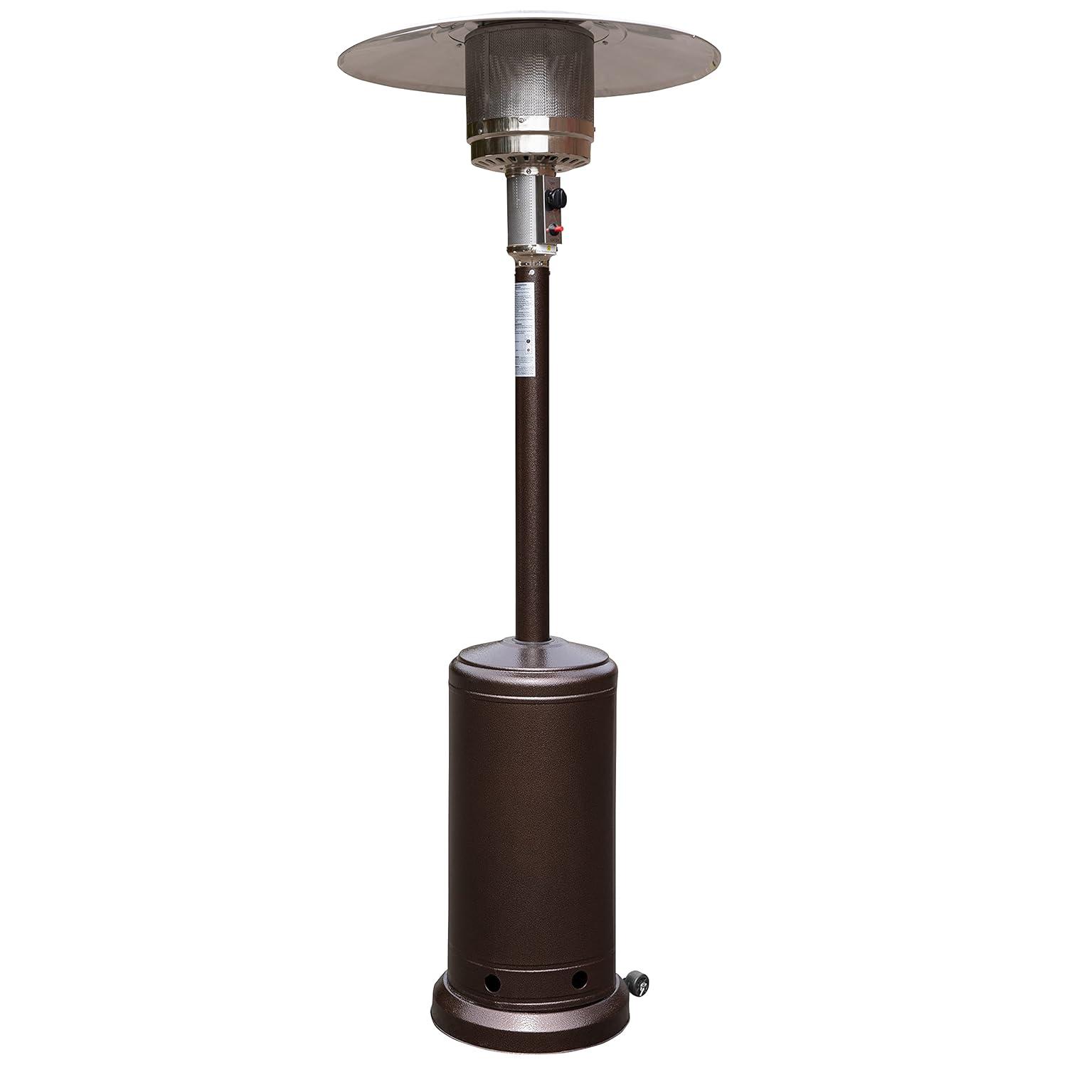 Sol 7.5' Stainless Steel Outdoor Patio 40,000 BTU Propane Heater with Wheels for Commercial & Residential Use