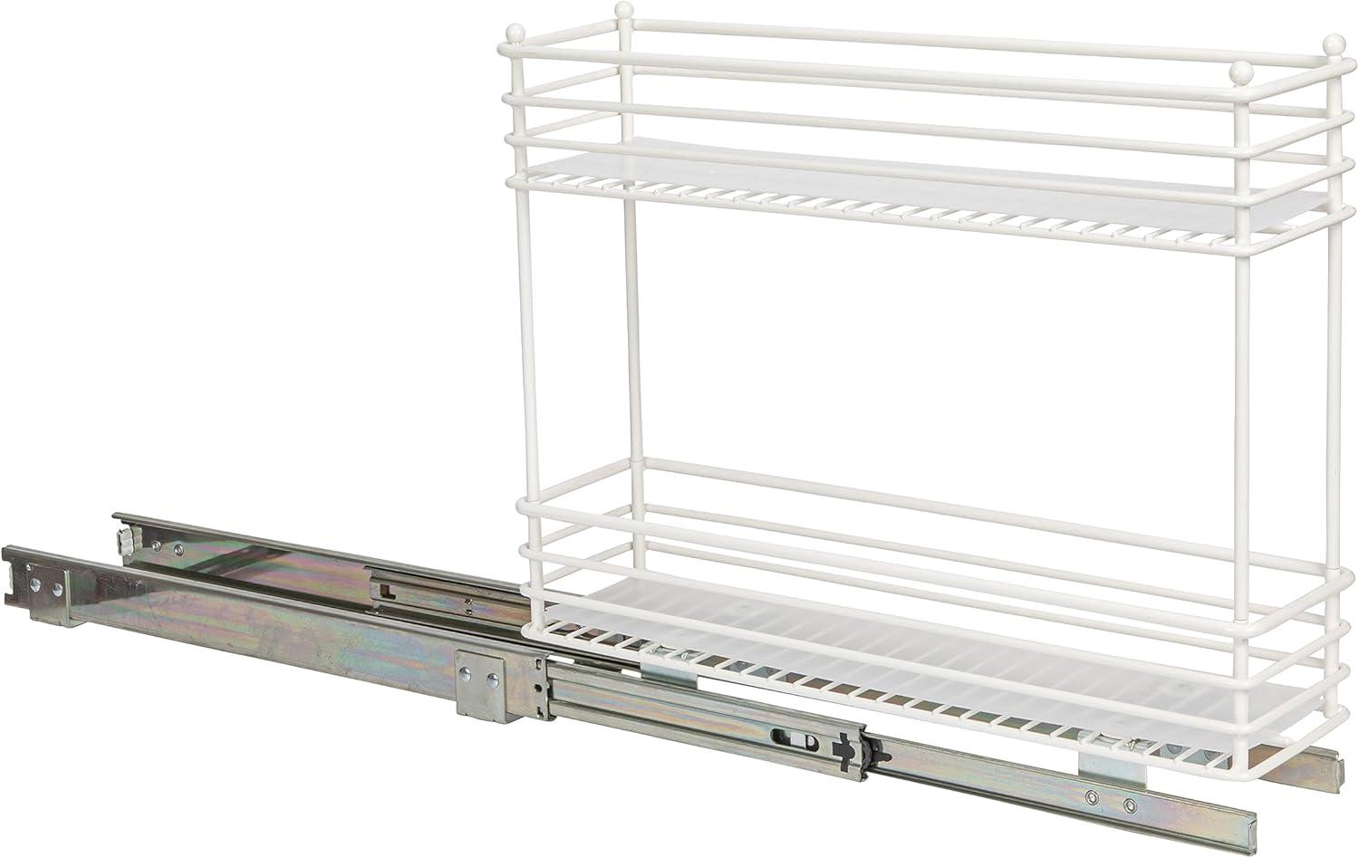 Glidez Multipurpose Steel Pull-Out/Slide-Out Storage Organizer with Plastic Liners for Under Cabinet Use, Fits Standard Size Cabinet or Shelf