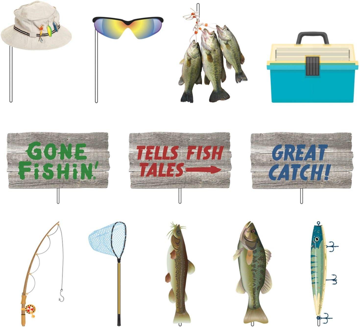 Gone Fishin' Themed Birthday Party Photo Booth Props Set