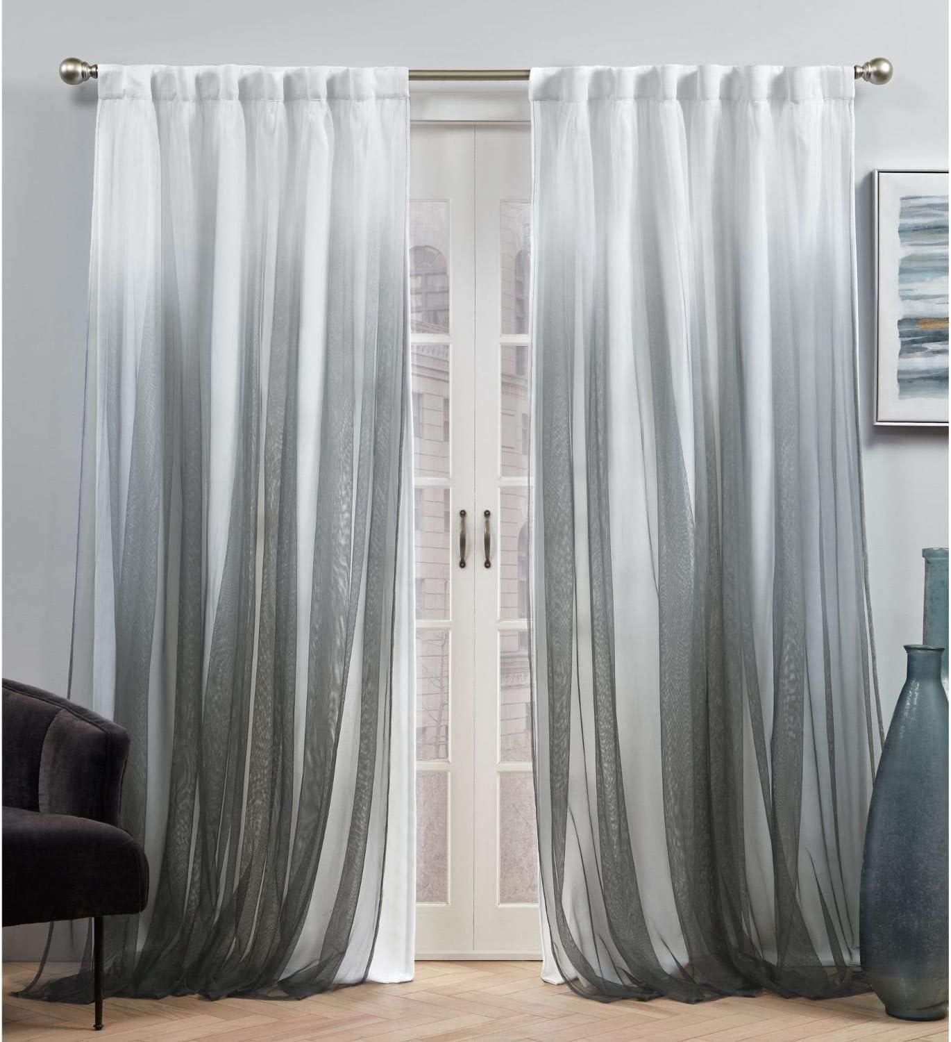 Crescendo Black and Mecca Orange Blackout Pleated Curtain Panels