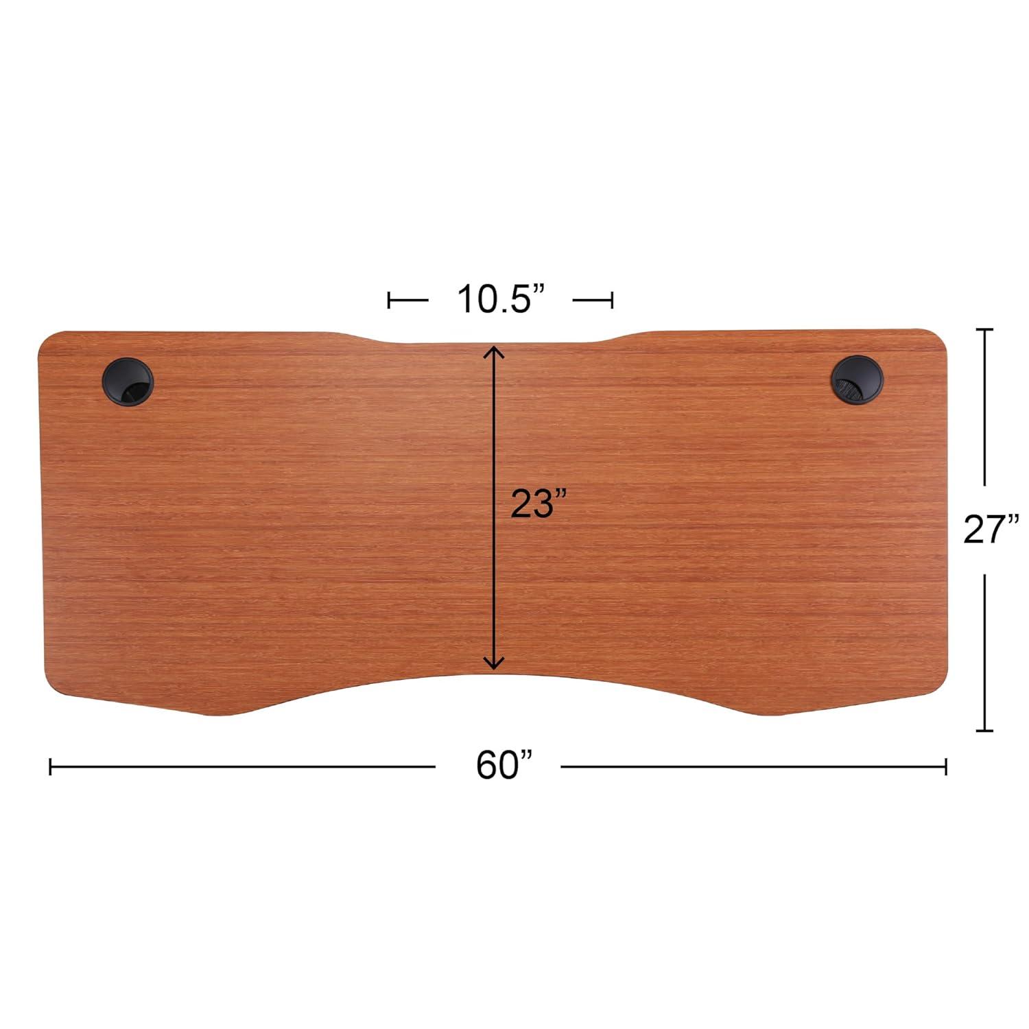 ApexDesk Elite Series 60" W Electric Height Adjustable Standing Desk (Bamboo Top, Black Frame)