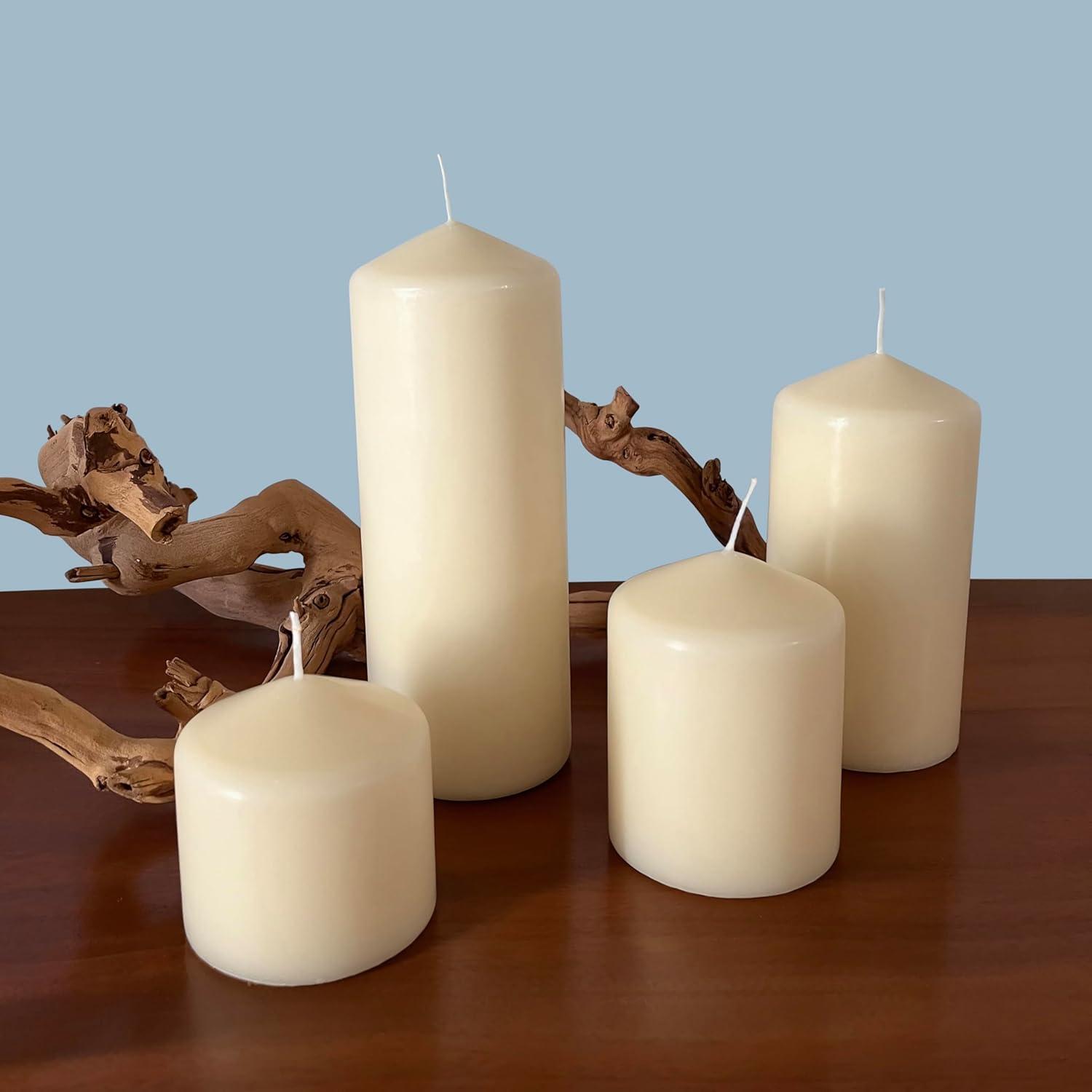 6pk Pillar Candles Ivory - Stonebriar Collection