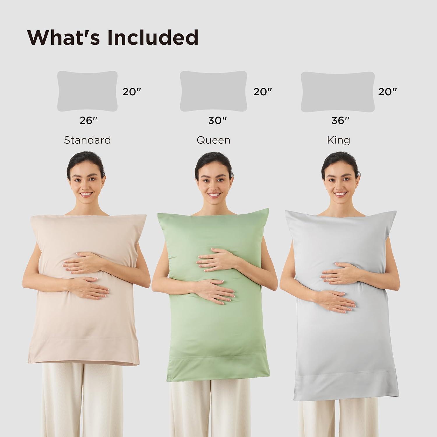 Bedsure Bedsure Pillow Cases Queen Size Set Of 2 - Polyester & Rayon Derived From Bamboo Cooling Pillowcase, Breathable, Soft And Wrinkle-Free Pillow Covers With Envelope Closure, Gifts, 20X30 Inches