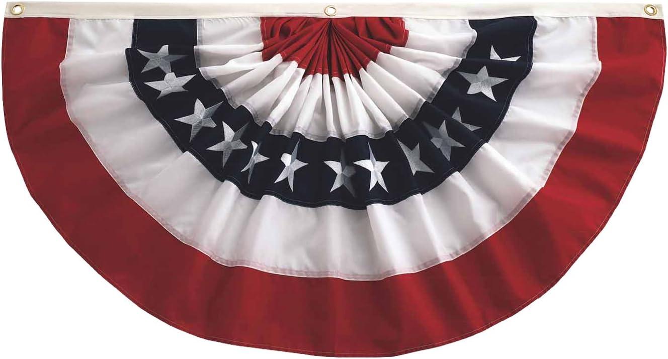 Patriotic Red White and Blue Pleated Fan Bunting