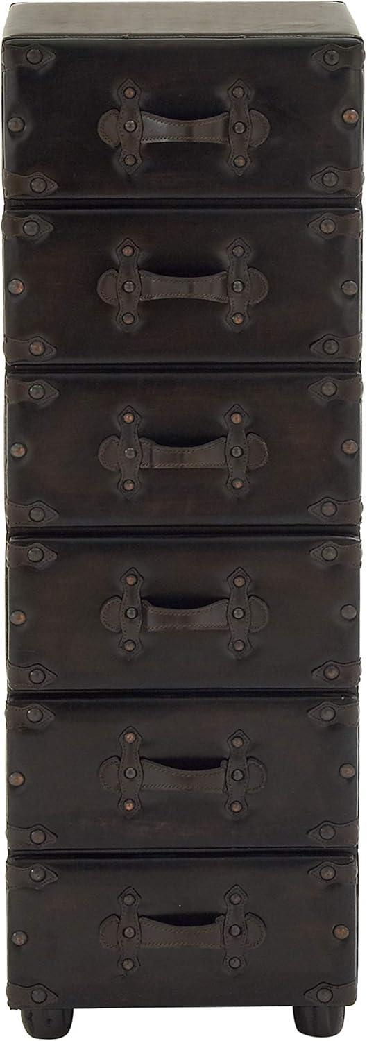 Wood 6 Drawer Chest Dark Java - Olivia & May