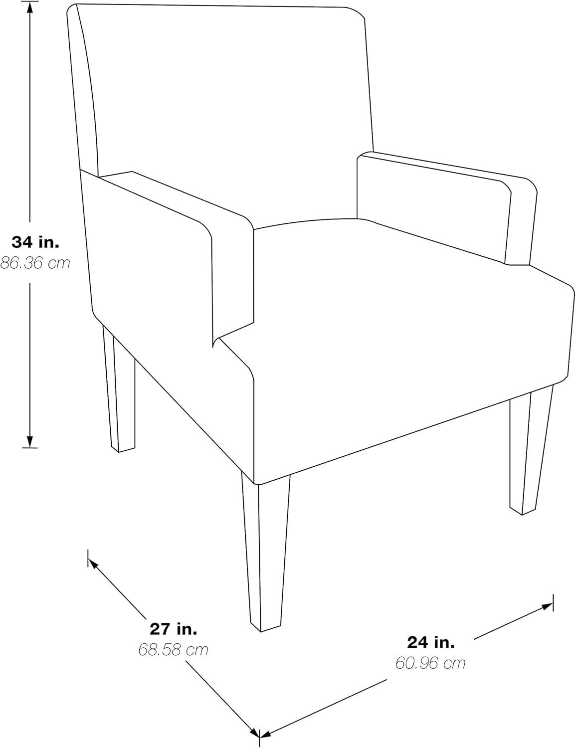 Black Faux Leather Accent Chair with Wood Legs