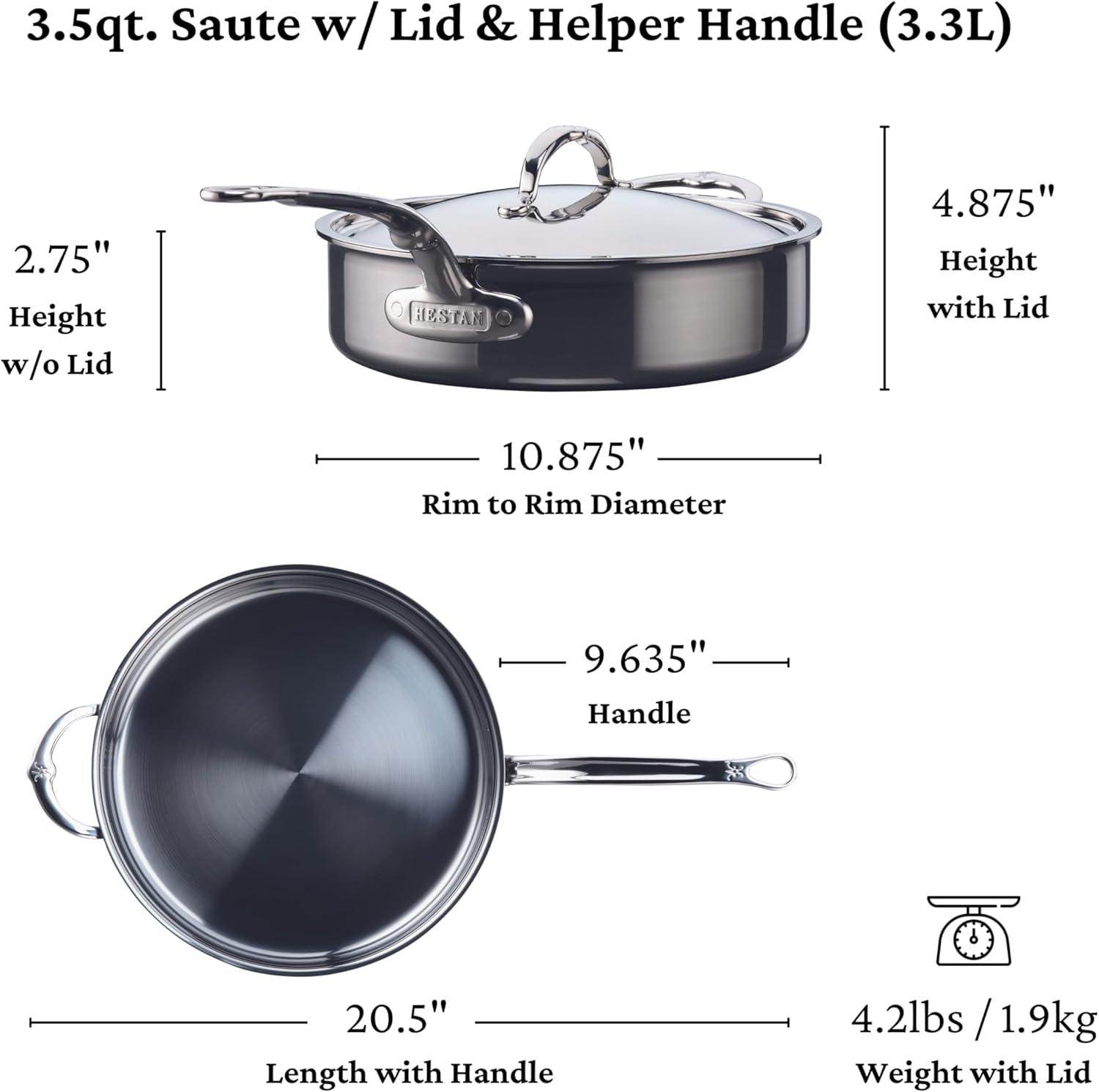 Hestan NanoBond Covered Saute' w/ Helper Handle