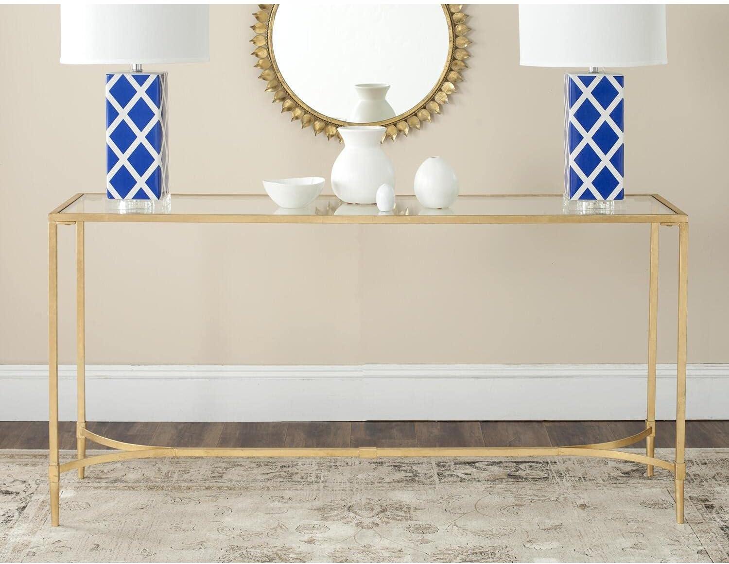 Antwan Console Table - Gold/Glass - Safavieh