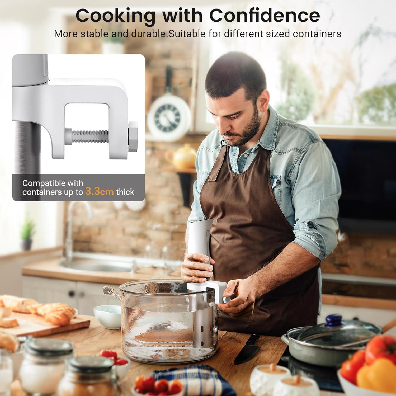 BlitzHome 1100W Sous Vide Cooker with Temperature Setting, Timer, Breath Light Reminder Function