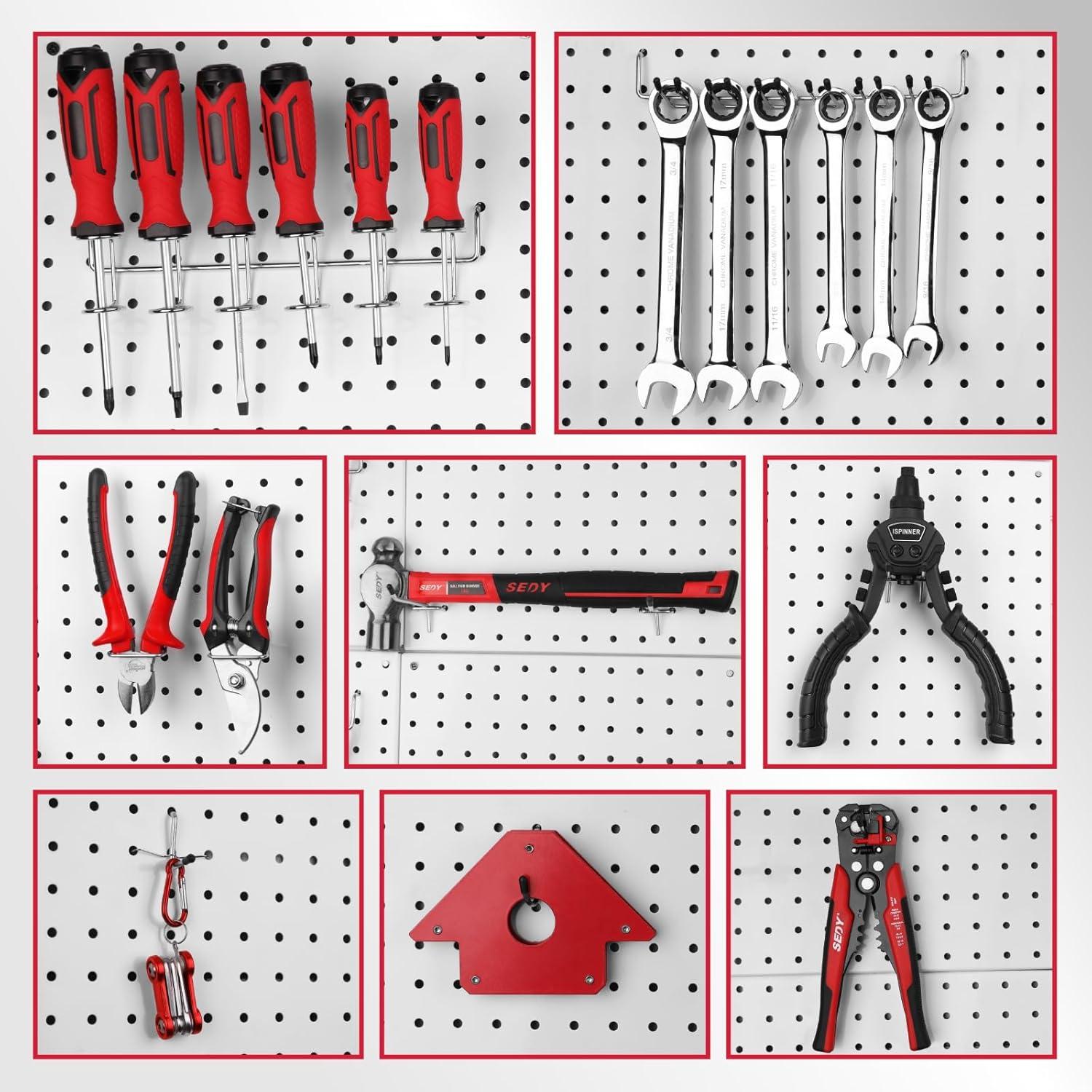 300-Piece Pegboard Hook Set, Pegboard Organizer Accessories for Hanging, Durable Metal Hooks for Tool Organization, Garage, Workshop, and Craft Storage