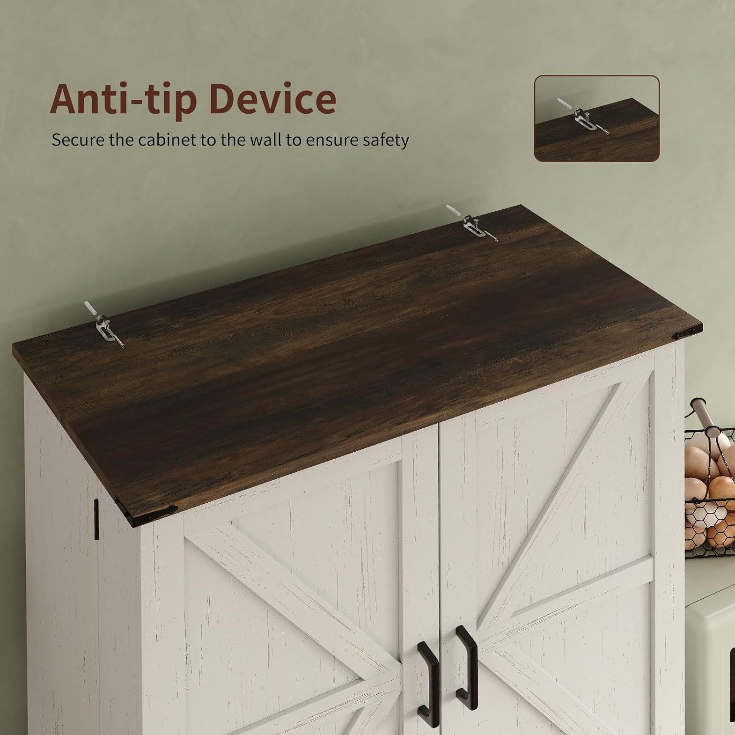 72'' Kitchen Storage Pantry Cabinet, Tall Deajah With 8 Door Shelves, 2 Cabinets And 1 Drawer, Freestanding Cupboard For Kitchen, Dining Room, Bathroom, Laundry