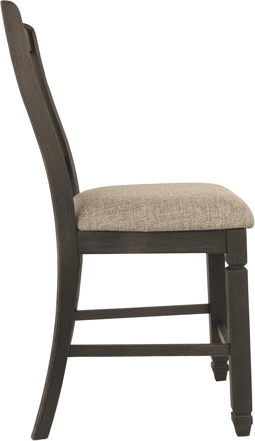 Signature Design by Ashley Tyler Creek Counter Height Upholstered Barstool, Set of 2, Black/Grayish Brown