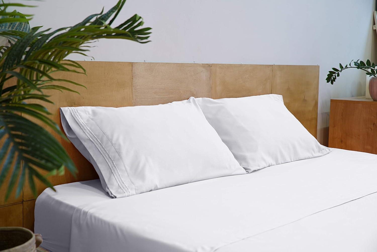 Mezzati Luxury 1800 Prestige Soft and Comfortable Collection Bed Sheets Set Twin Striped Gray